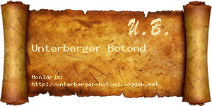 Unterberger Botond névjegykártya